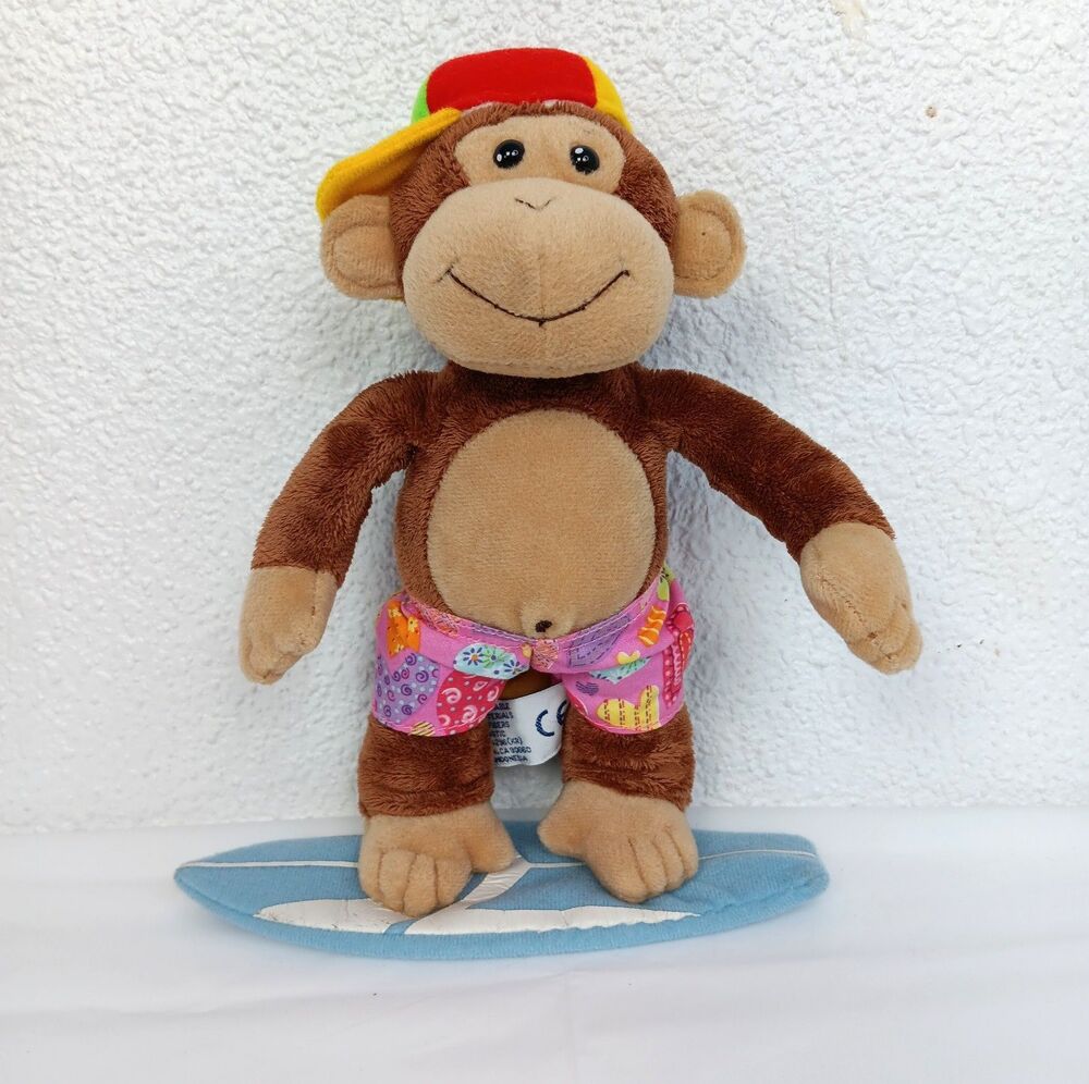 Aurora Cheeky Charlie Surfing Monkey Plush Belly Button Banana Surfer Shorts